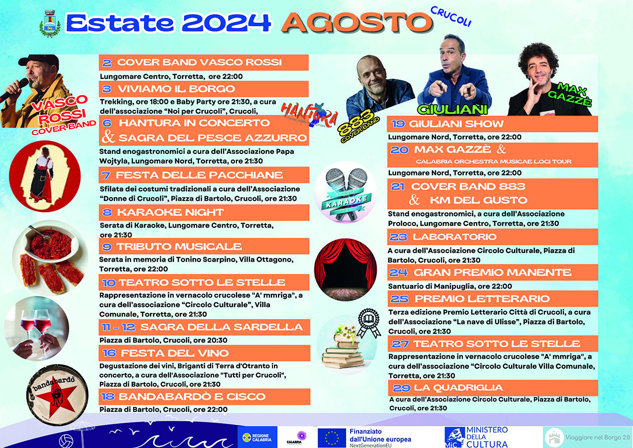 Crucoli Calendario Eventi Estivi 2024